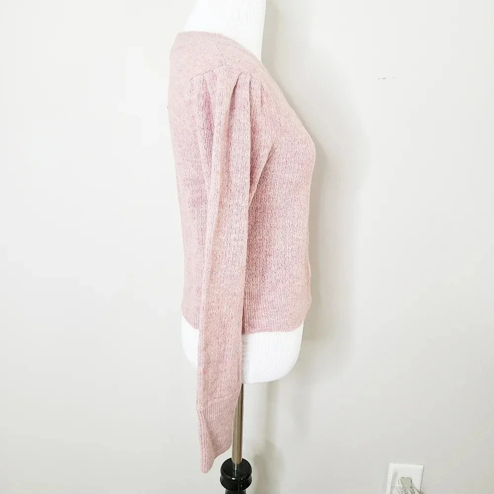 Wayf Pink Button-Front Cropped Cardigan - Picture 4 of 8